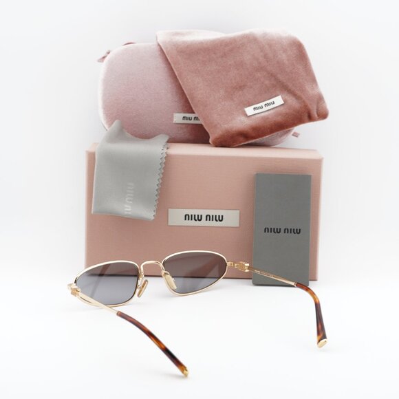 Miu Miu MUA52S 5AK40O Sunglasses Gold Cat Eye Frame, Grey Lenses - Picture 10 of 10